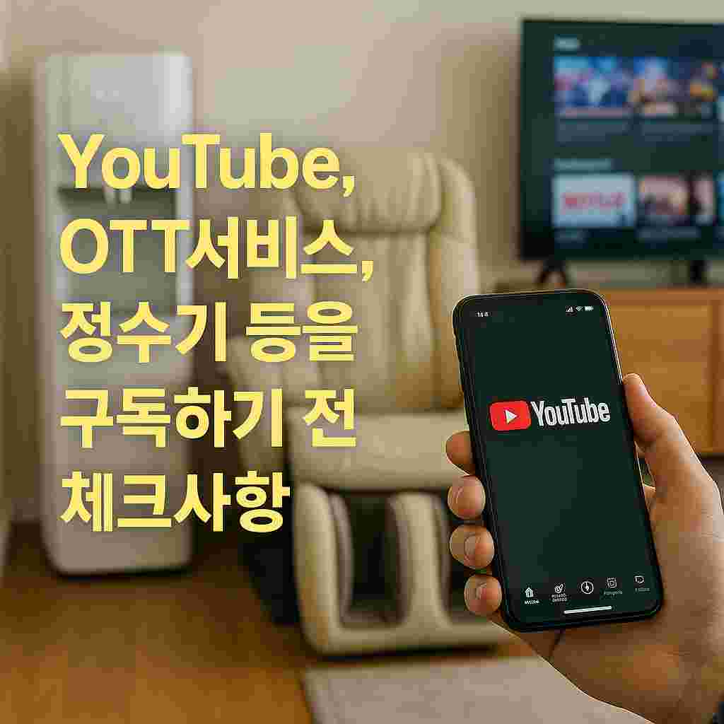 YouTube, OTT서비스, 정수기 등을 구독하기 전 체크사항 (1)