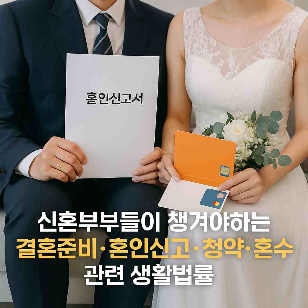 신혼쀼들이 챙겨햐하는 결혼준비, 혼인신고, 청약, 혼수 관련 생활 법률 (1)
